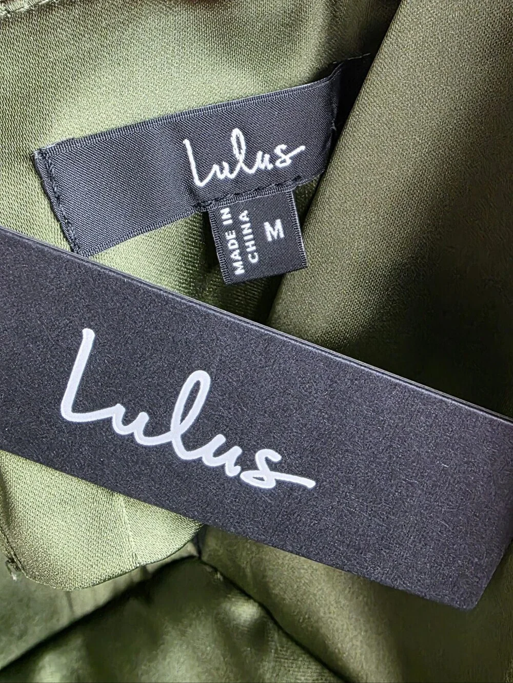 Lulus Unmatched Elegance Olive Satin Sleeveless Open-Back Midi Dress - Medium